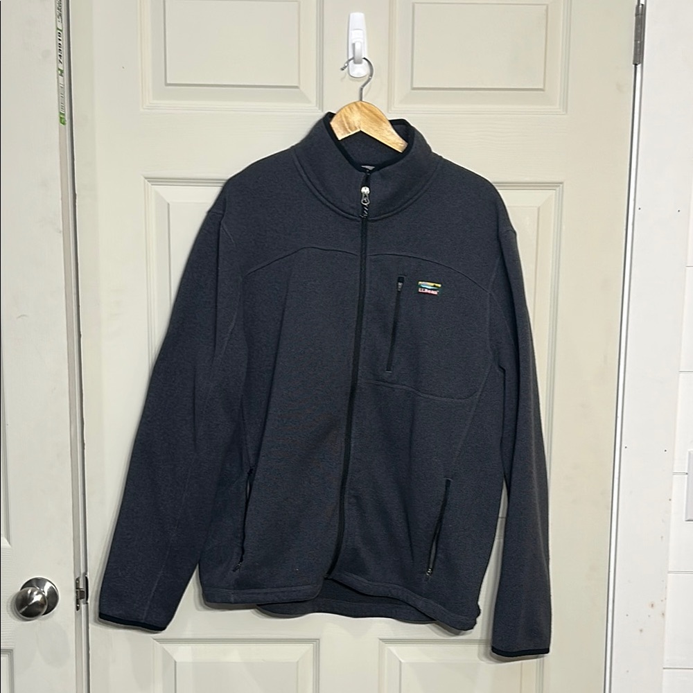 L.L. Bean Men's Zip Up Sweater - Dark Gray